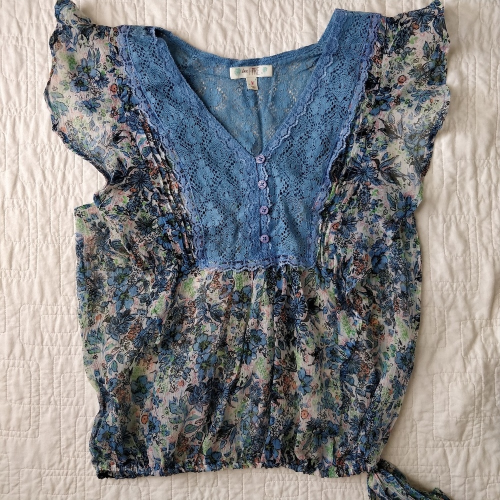 Love, Fire Elegant Floral Blouse